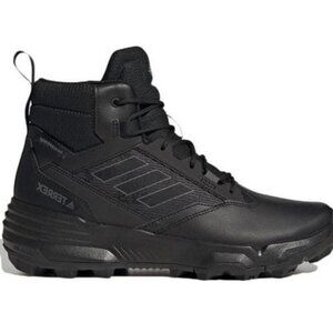 adidas Terrex Unity Leather Mid Rain Ready - Size 12 Men Boots Black GZ3325 NEW
